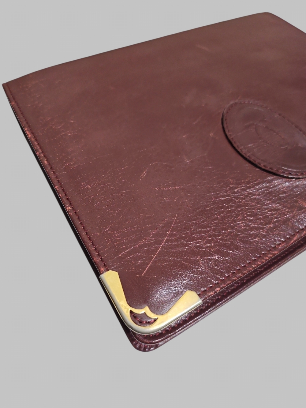 Cartier Must Line Bordeaux Leather Clutch Bag - Picture 6 of 16
